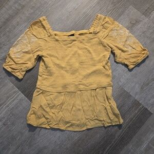 Art Class Girl's Large Yellow Boho Top